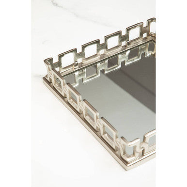 White Marble Top Coffee Table With Silver Stainless Steel Circular Base, Yasmin