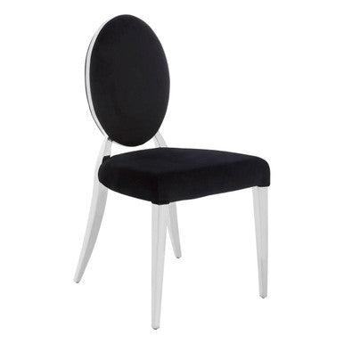 Yasmin Black Velvet & Silver Chair