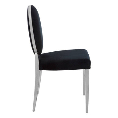 Yasmin Black Velvet & Silver Chair