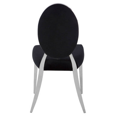 Yasmin Black Velvet & Silver Chair