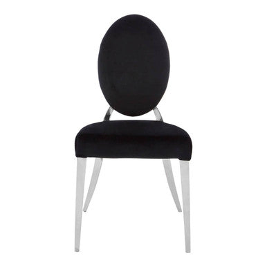 Yasmin Black Velvet & Silver Chair