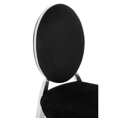 Yasmin Black Velvet & Silver Chair