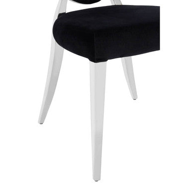 Yasmin Black Velvet & Silver Chair