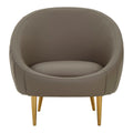 Lagero Brown Leather Curved Cocoon Chair
