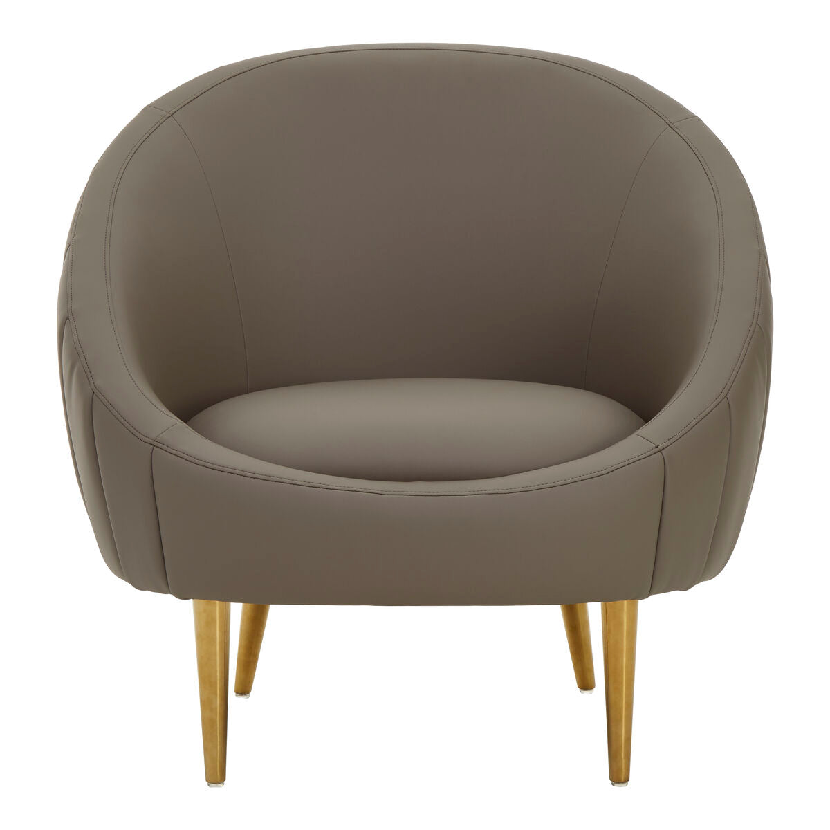 Lagero Brown Leather Curved Cocoon Chair