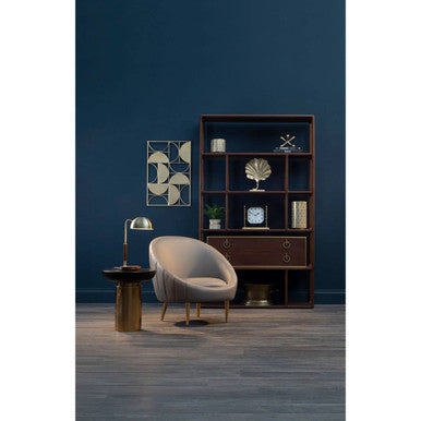 Lagero Brown Leather Curved Cocoon Chair