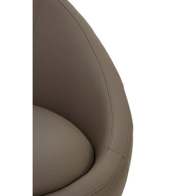 Lagero Brown Leather Curved Cocoon Chair