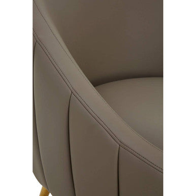 Lagero Brown Leather Curved Cocoon Chair