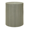 Hassa Ivory & Black Resin Table & Stool