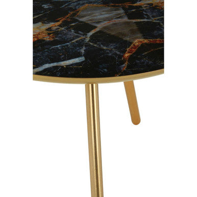 Assorted Marble Top Side Table With Gold Iron Legs, Marlox