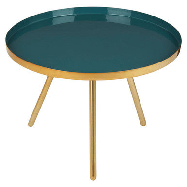 Green & Gold Large Coffee Table With Diesel Green Enamel Top, Enox