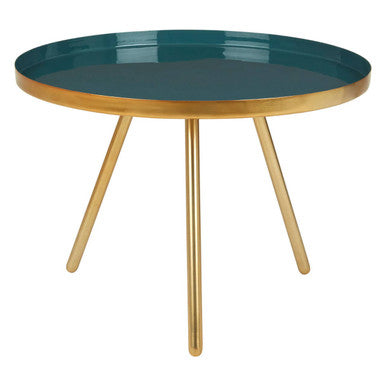 Green & Gold Large Coffee Table With Diesel Green Enamel Top, Enox