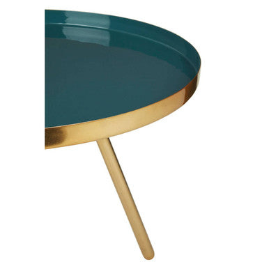 Green & Gold Large Coffee Table With Diesel Green Enamel Top, Enox