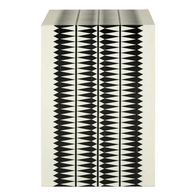 Issey Black & White Resin Table & Stool