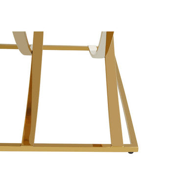 Mirrored Glass Top Coffee Table With Gold Stainless Steel Frame, Reena