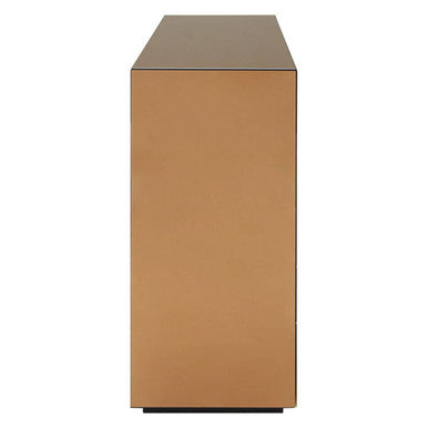 Roza Console Table Tempered Glass Brown Modern