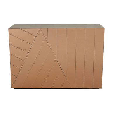 Roza Console Table Tempered Glass Brown Modern
