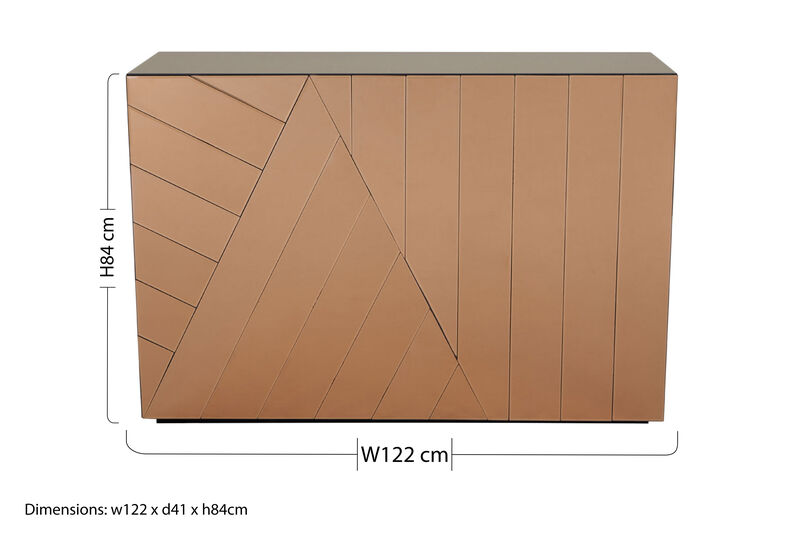 Roza Console Table Tempered Glass Brown Modern