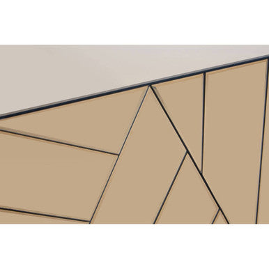 Roza Console Table Tempered Glass Brown Modern