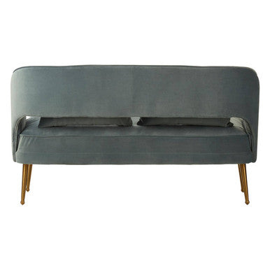 2 Seat Dusky Blue Velvet Sofa, Hendricks
