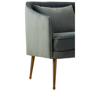2 Seat Dusky Blue Velvet Sofa, Hendricks