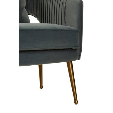 2 Seat Dusky Blue Velvet Sofa, Hendricks