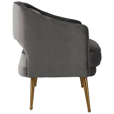 2 Seat Grey Velvet Sofa, Hendricks