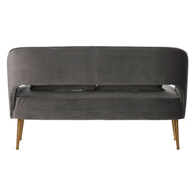 2 Seat Grey Velvet Sofa, Hendricks