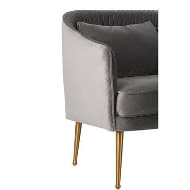 2 Seat Grey Velvet Sofa, Hendricks