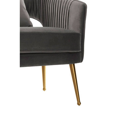 2 Seat Grey Velvet Sofa, Hendricks