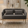 2 Seat Grey Velvet Sofa, Hendricks