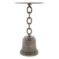 Black Nickel Aluminium Side Table With Chain Design & Tiered Pedestal Base, Zane