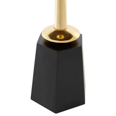 Assorted Horn Hexagonal Top Side Table With Gold Pedestal & Black Base, Odell
