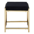 Allure Black Velvet & Gold Stool