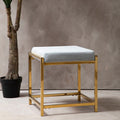 Allure Powder Blue Velvet & Gold Stool