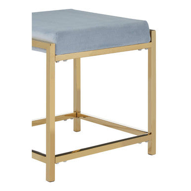 Allure Powder Blue Velvet & Gold Stool