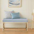 Allure Powder Blue Velvet & Gold Bench
