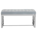 Allure Powder Blue Velvet & Silver Bench
