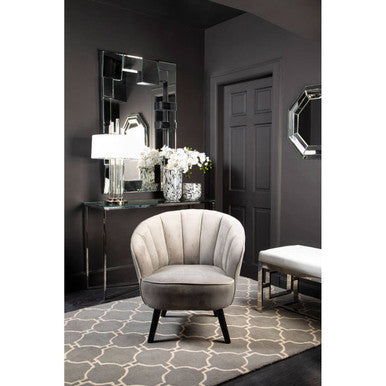 Allure Powder Blue Velvet & Silver Bench