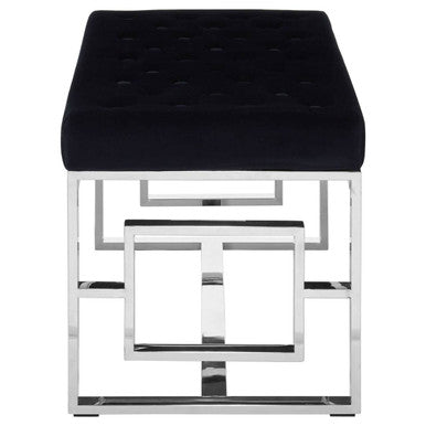 Allure Black Tufted Bench