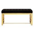 Allure Black Velvet & Gold Bench