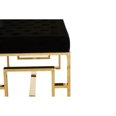 Allure Black Velvet & Gold Bench