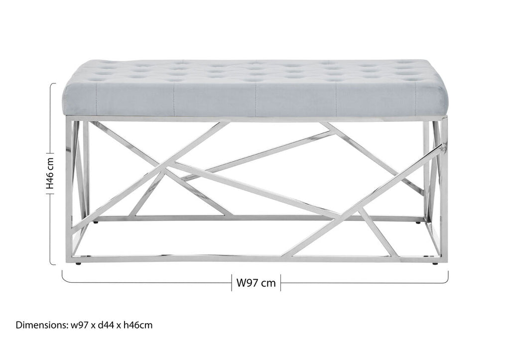 Allure Powder Blue Geometric Bench
