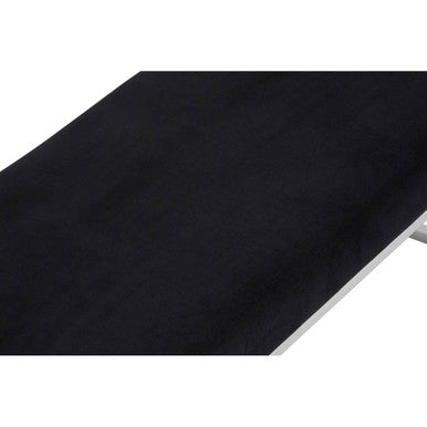Allure Black Velvet Bench With Silver Legs