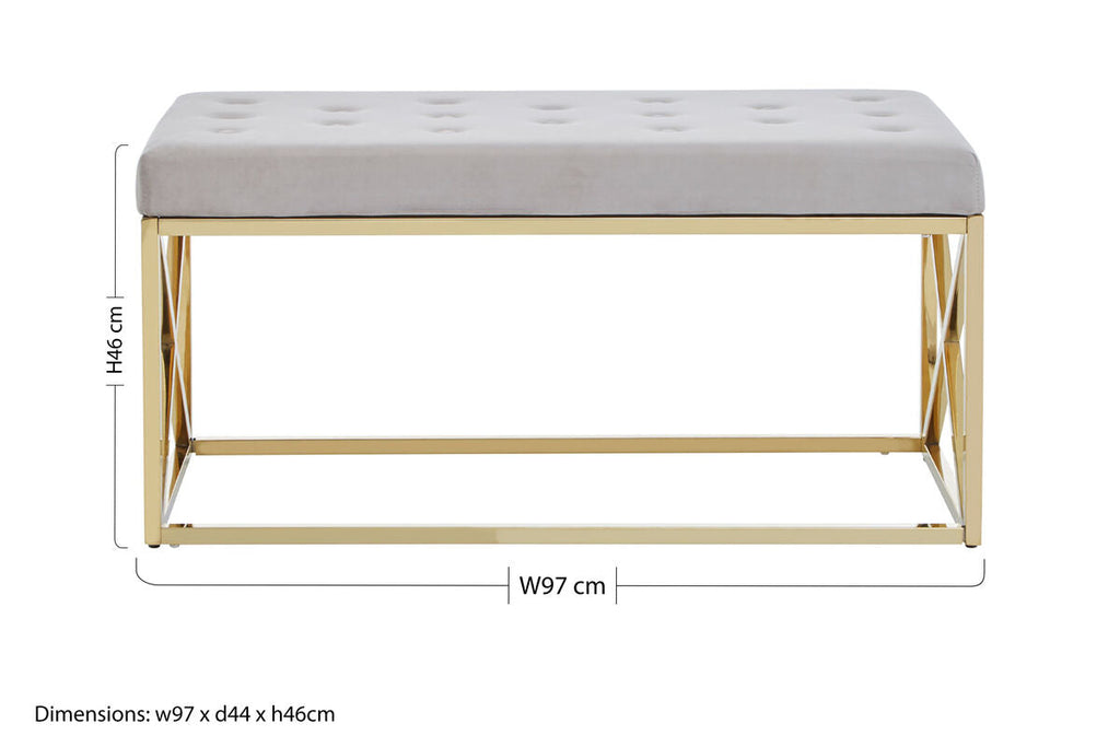 Allure Mink Velvet Gold Bench