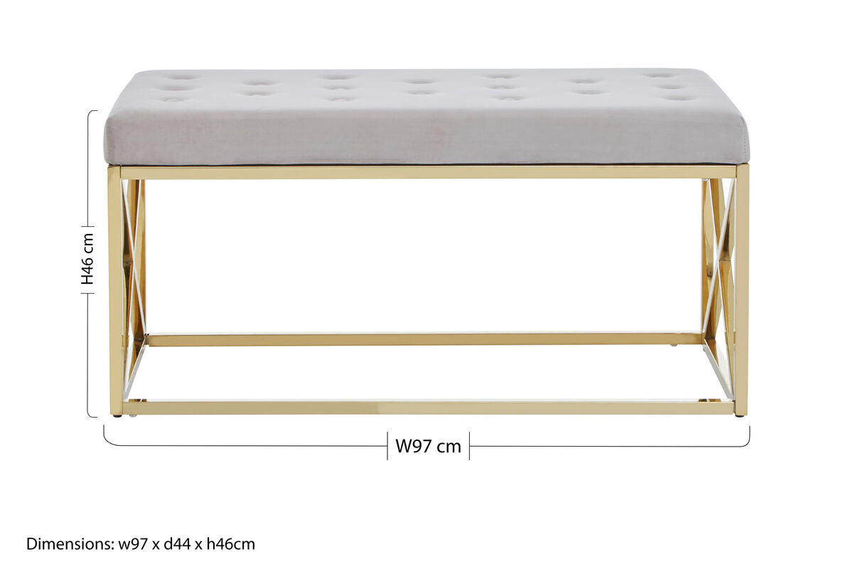 Allure Mink Velvet Gold Bench