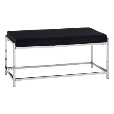 Allure Black Seat & Silver Metal Frame Bench