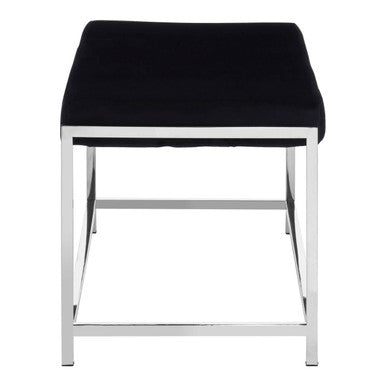 Allure Black Seat & Silver Metal Frame Bench