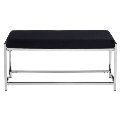 Allure Black Seat & Silver Metal Frame Bench