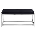 Allure Black Seat & Silver Metal Frame Bench